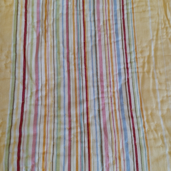 Pottery Barn Bedding Pottery Barn Yellow Stripe Handstitched Quilt